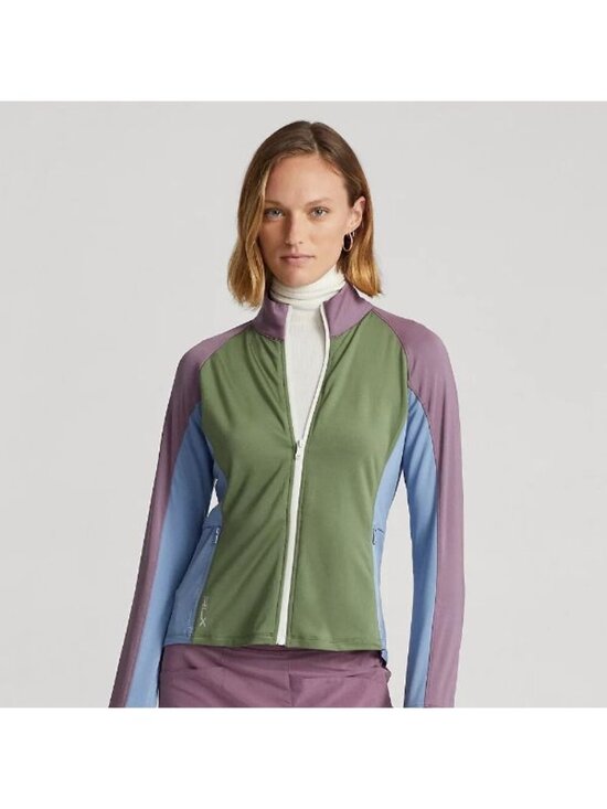 RLX Golf Ralph Lauren Jackets & Blazers - RLX Golf Ralph Lauren Women's XXS Color-Blocked Jersey Full-Zip Jacket NWT $168